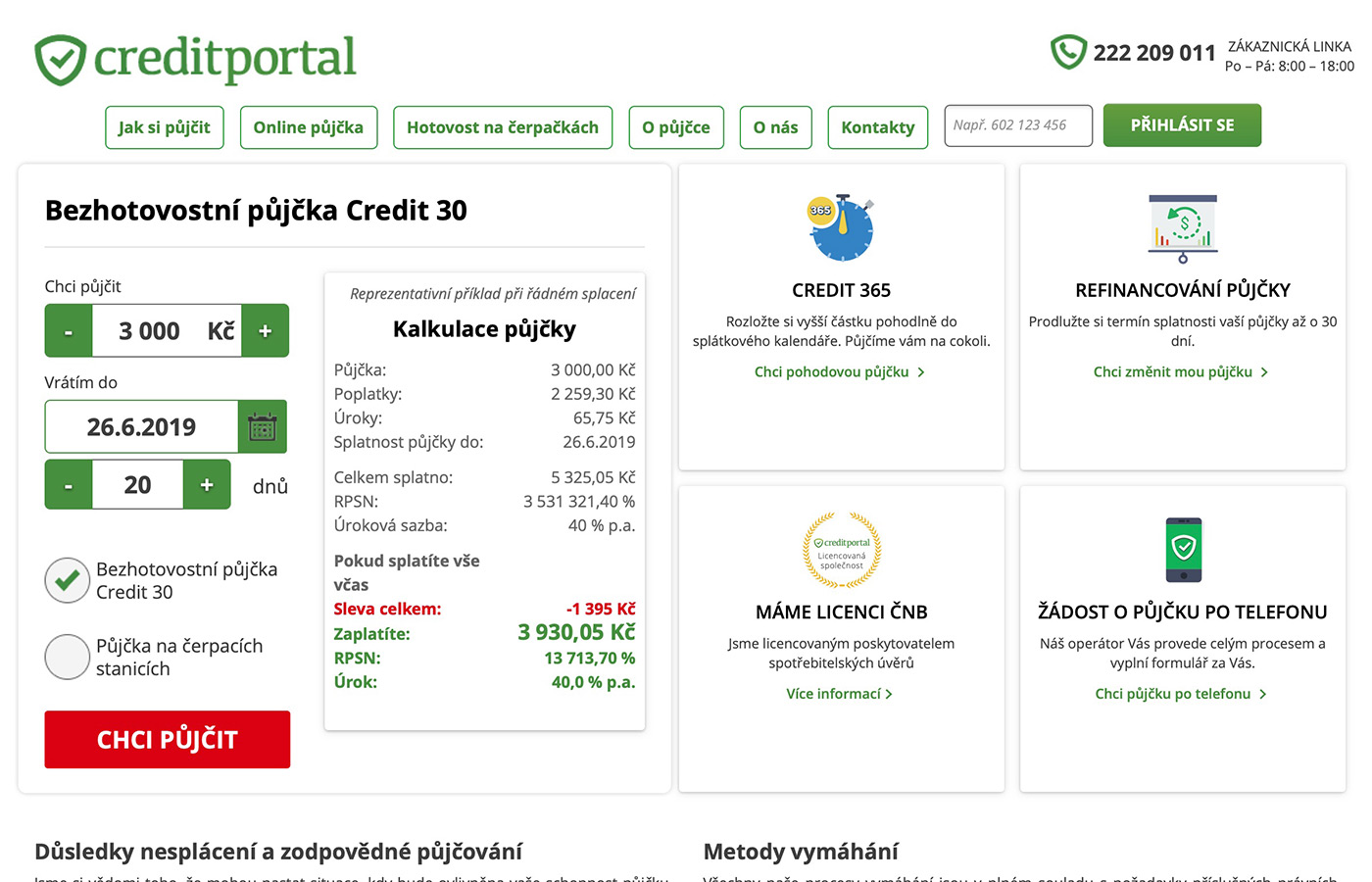 CreditPortal Credit 365 www creditportal cz Nebankovn P j ky